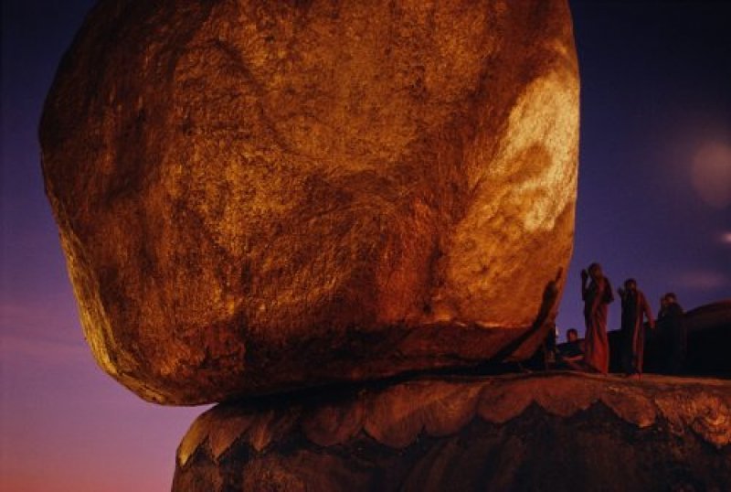 Monks Praying at Golden Rock